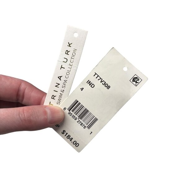 Trina Turk Blue Jakarta Embroidered Hi Neck One Piece Swimsuit Women's Size 4 - Picture 12 of 12